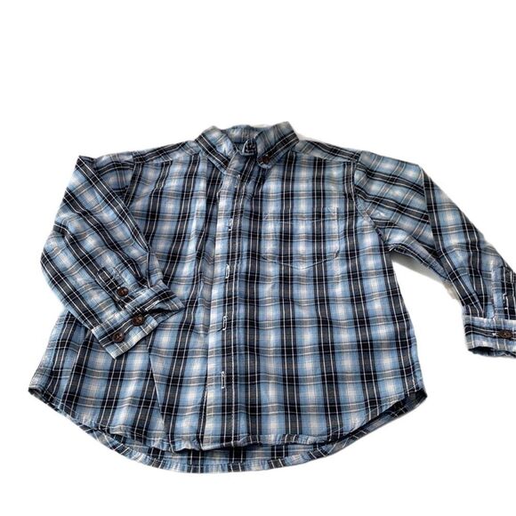 The Children’s Place | Boys Blue PLAID BUTTON DOWN Dress SHIRT - Picture 1 of 5